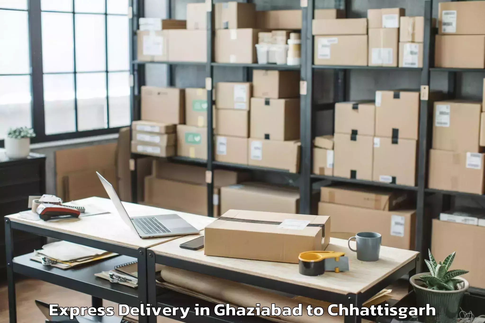 Professional Ghaziabad to Bhairamgarh Express Delivery